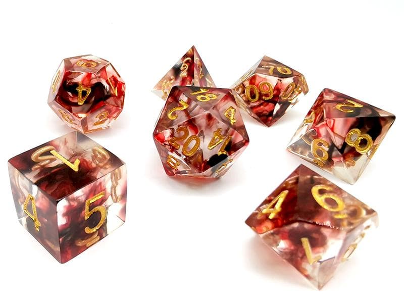 RPG Dice | "Haze of Battle" (Sharp Edged) | Set of 7