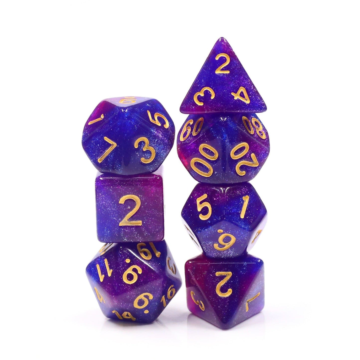 RPG Dice | "1001 Nights" Gold Ink | Set of 7