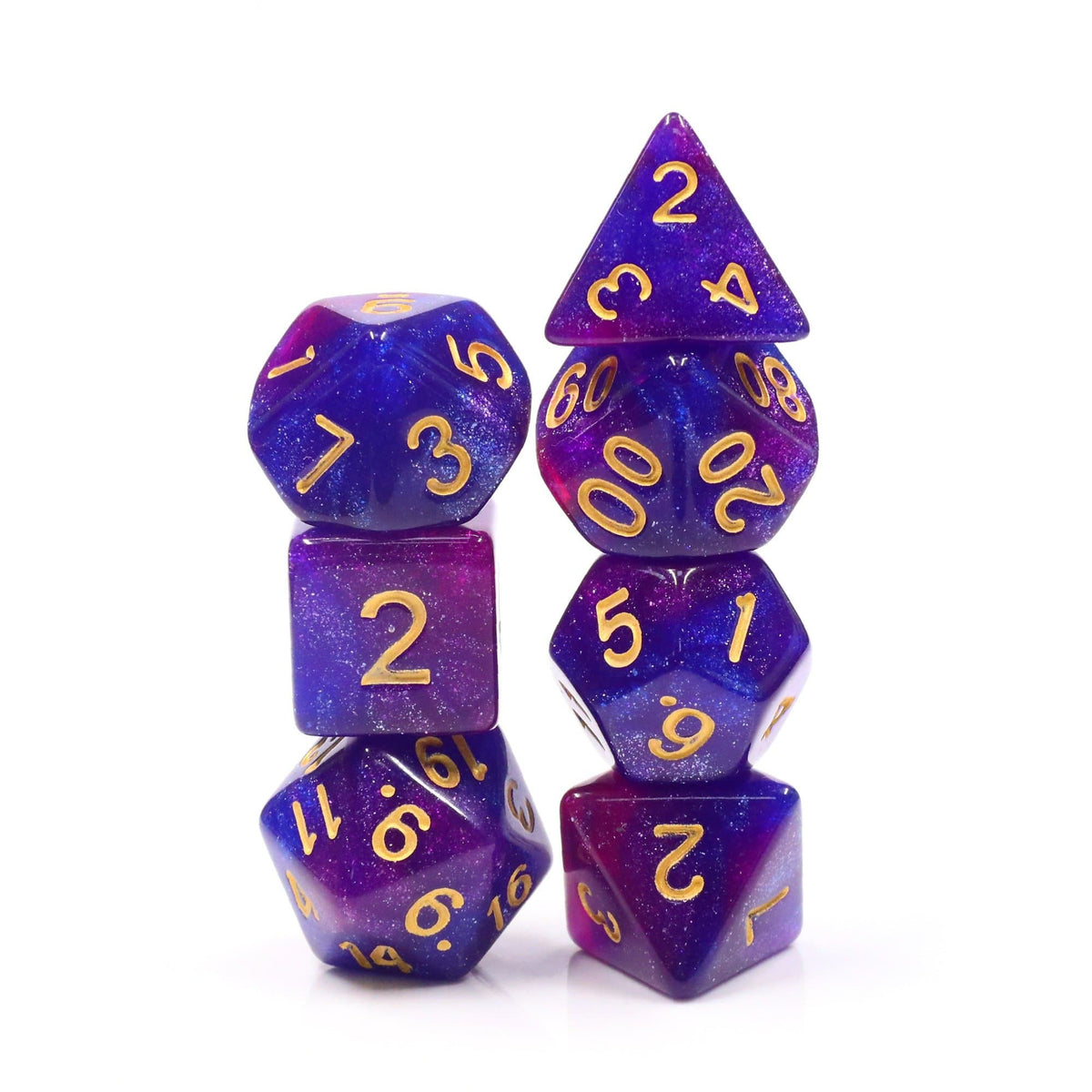 RPG Dice | "1001 Nights" Gold Ink | Set of 7