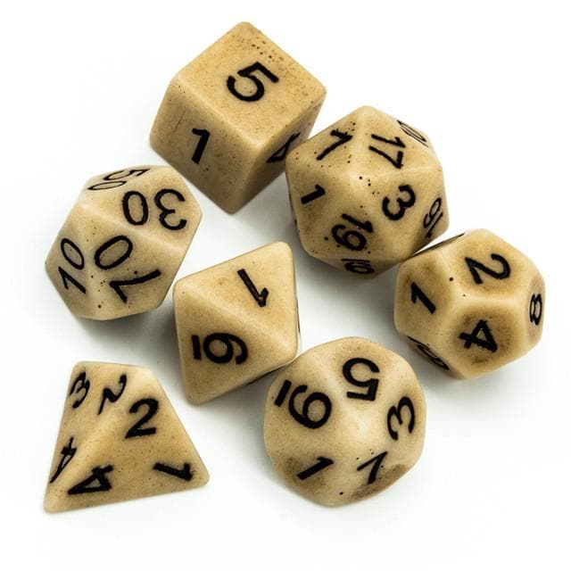 Polyhedral Dice Set | Resin | "Hefty Stone" (Double-Weight) | Set of 7 (D0055)