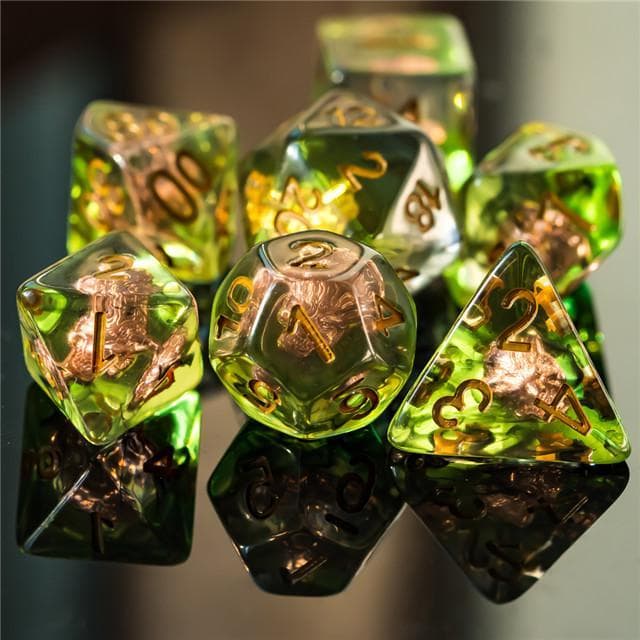 RPG Dice | "Druid's Wolf" | Set of 7