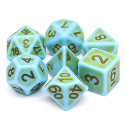 RPG Dice | "Synthwave Moss" | Set of 7