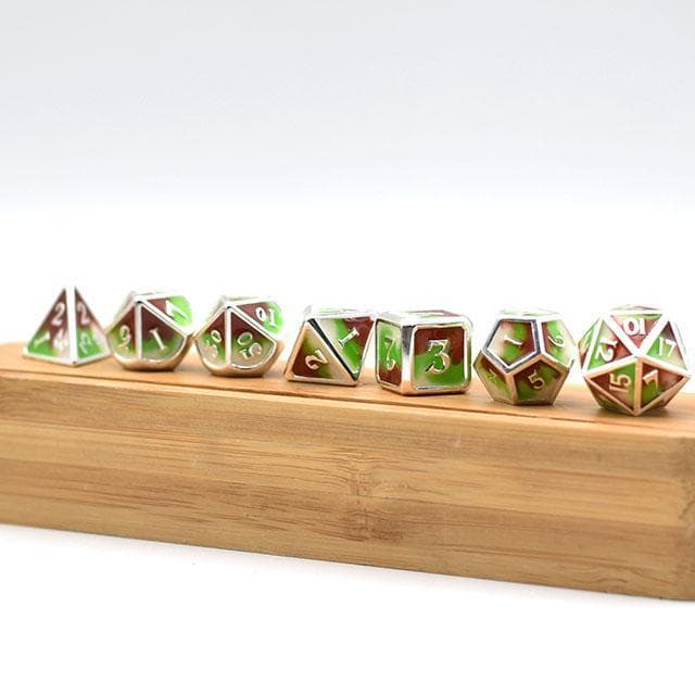 Metal Dice | "Earth Kingdom" Enamel | Set of 7