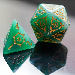 Large RPG Dice | "Chunky Castle" Green | Set of 7