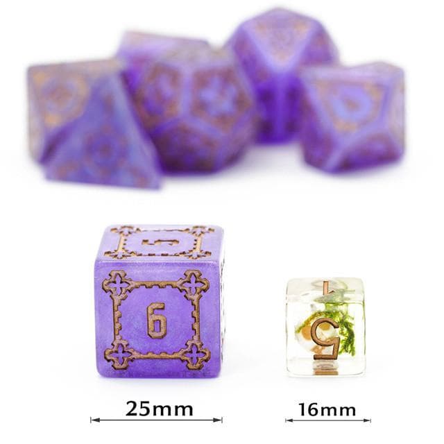 Large RPG Dice | "Chunky Castle" Purple | Set of 7