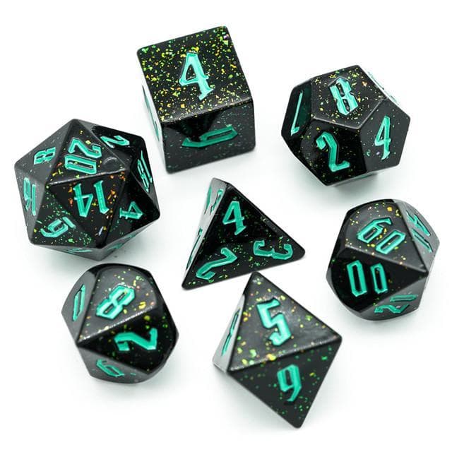 RPG Dice - Hand Painted "Starfield" - Set of 7