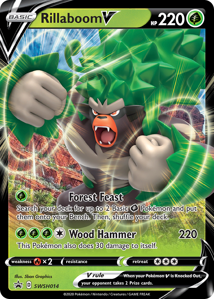 Rillaboom V SWSH014 SWSH014- Jumbo Cards Holofoil