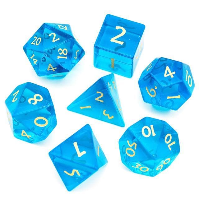Glass Dice | Sky Blue | Set of 7