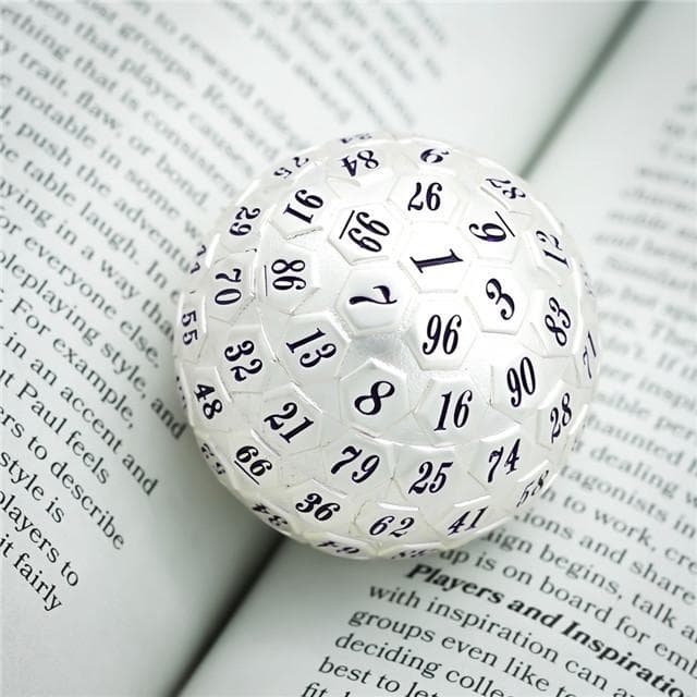 Metal Dice | d100 "Mithril" Silver Plated