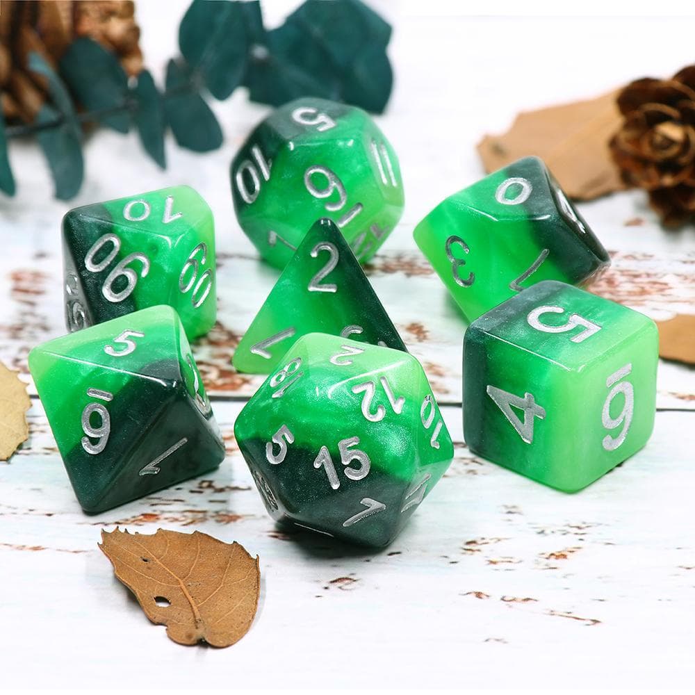 RPG Dice | Layer Green Gradient | Set of 7