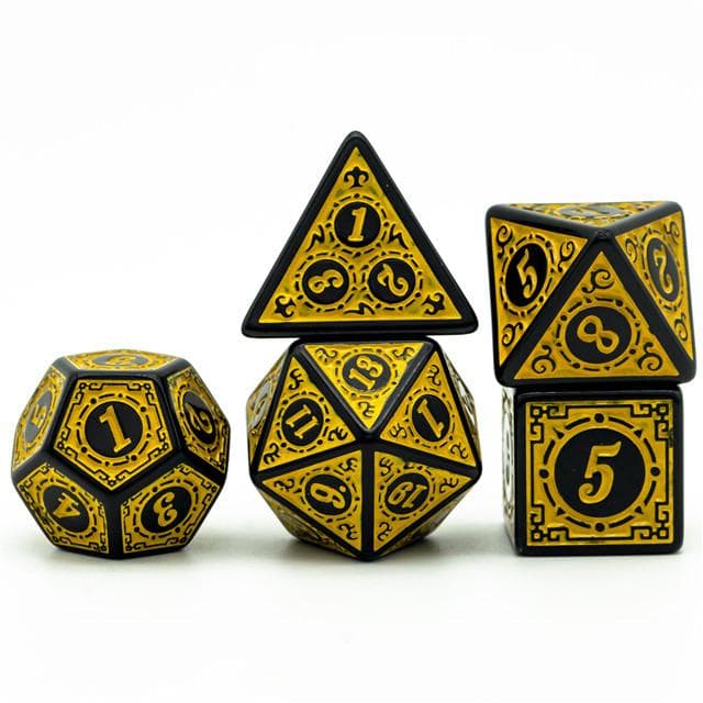 RPG Dice | "Yellow Alchemy" | Set of 7