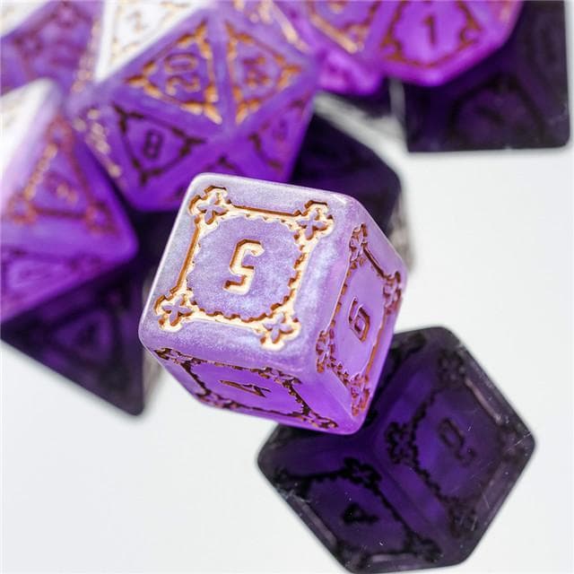 Large RPG Dice | "Chunky Castle" Purple | Set of 7