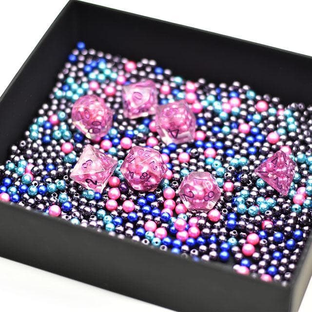 RPG Dice - Purple "Suspended Molecule" - Set of 7