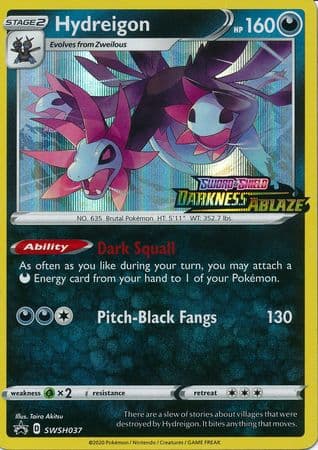 Hydreigon SWSH037 (Prerelease) SWSH037/307 - SWSH Sword & Shield Promo Cards Holofoil