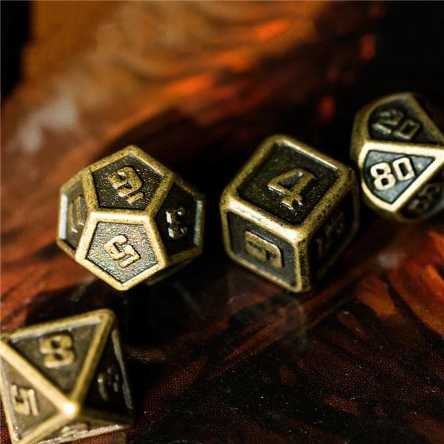Polyhedral Dice Set | Metal | Mini Bronze | Set of 7 (D1002)