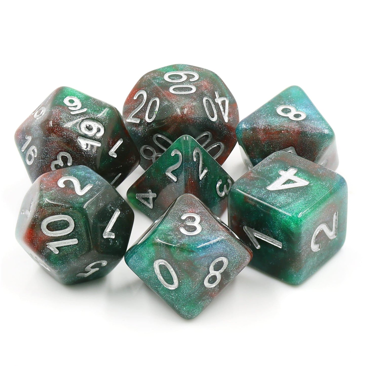 RPG Dice | "Bloodstone" | Set of 7