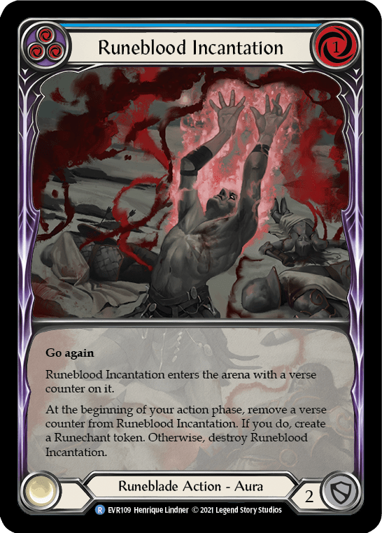 Runeblood Incantation (Blue) [EVR109] (Everfest)  1st Edition Extended Art Rainbow Foil
