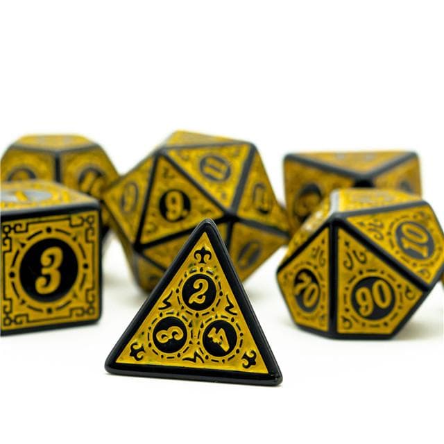 RPG Dice | "Yellow Alchemy" | Set of 7