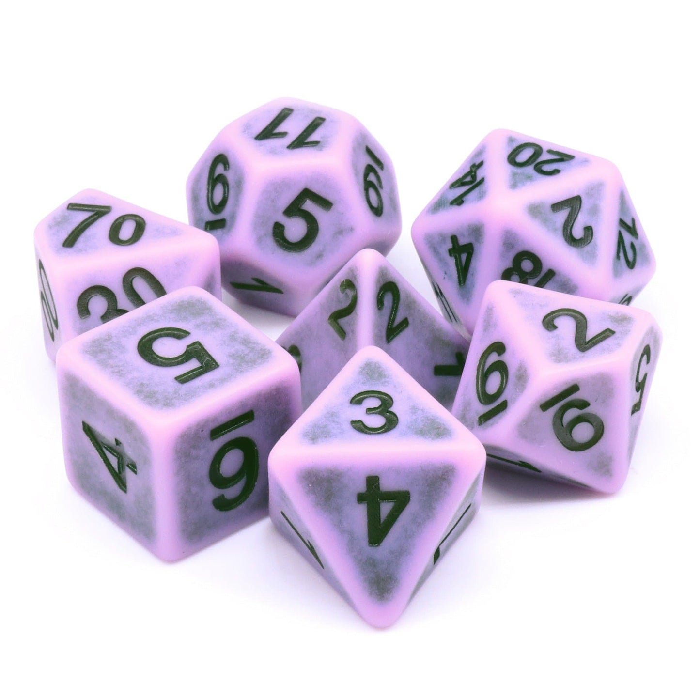 Polyhedral Dice Set | Acrylic | "Synthwave Swamp" Purple | Set of 7 (D0022)