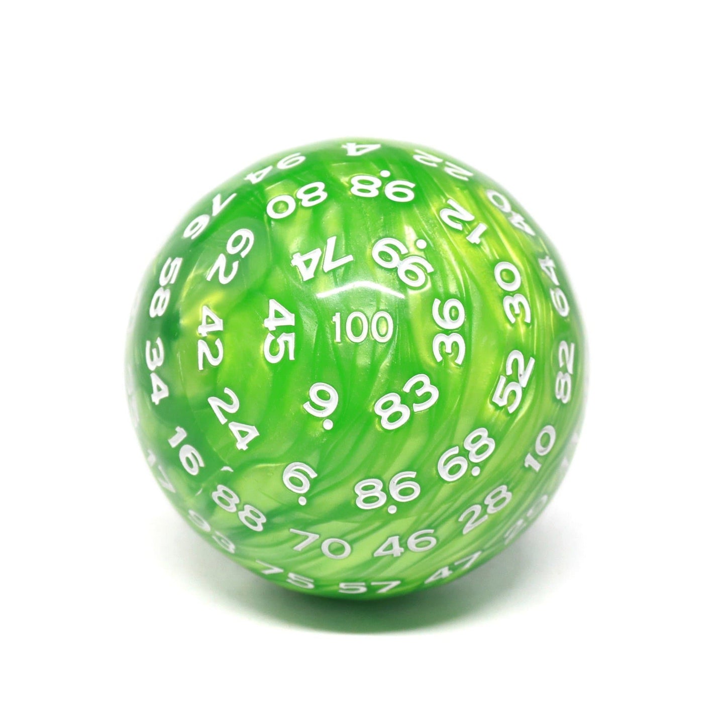 RPG Dice | d100 | Pearl Green | White Ink