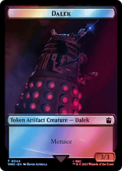 Dalek // Dinosaur Double-Sided Token (Surge Foil) [Doctor Who Tokens]