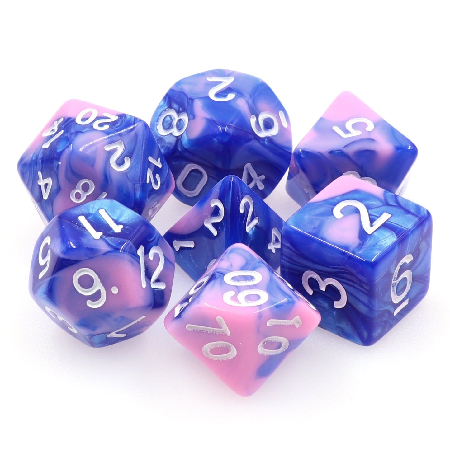 Polyhedral Dice Set | Acrylic | "Berry Whip" | Set of 7 (D0020)