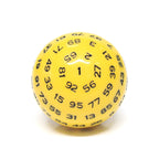 RPG Dice | d100 | Solid Yellow | Black Ink