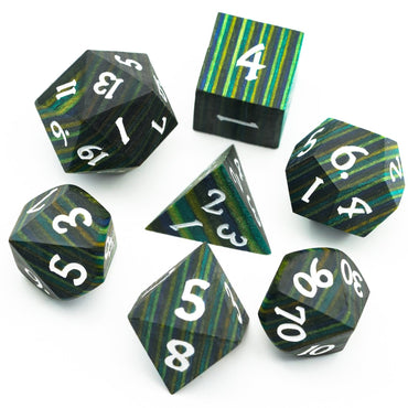 Wooden Dice | Green Forest | Set of 7