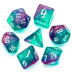 RPG Dice | "Aurora Thorns" White Ink | Set of 7