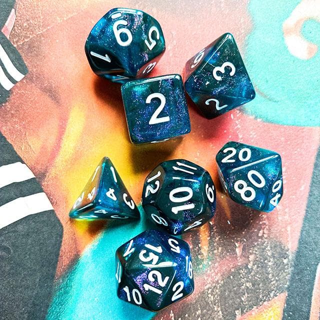 Polyhedral Dice Set | Acrylic | "Abyssal Secrets" | Set of 7 (D0116)