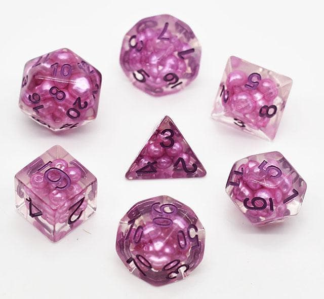 RPG Dice - Purple "Suspended Molecule" - Set of 7
