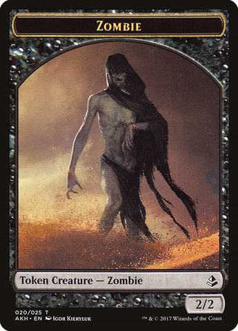Gideon of the Trials Emblem // Zombie Double-Sided Token [Amonkhet Tokens]