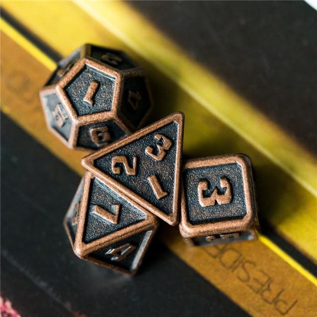 Polyhedral Dice Set | Metal | Mini Copper | Set of 7 (D1003)