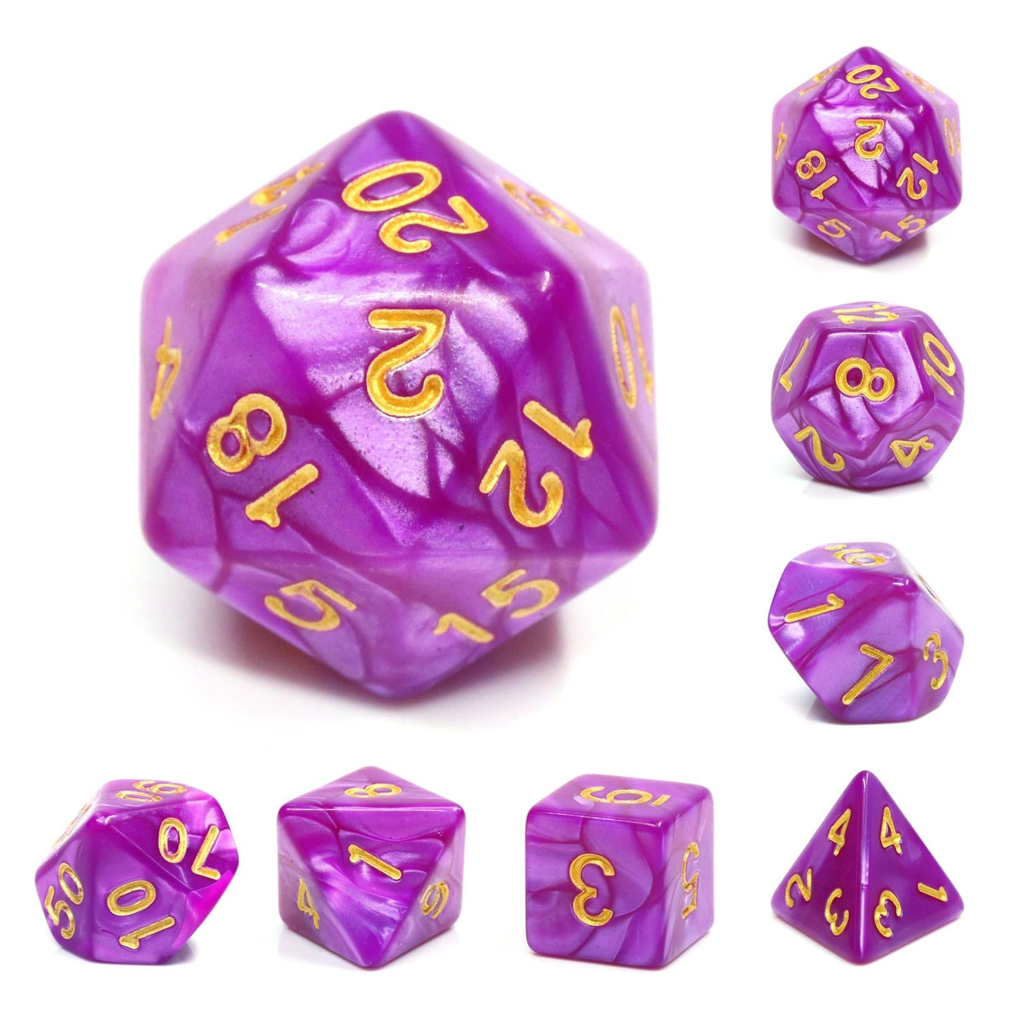 Polyhedral Dice Set | Acrylic | "Crime and Plumishment" | Set of 7 (D0129)