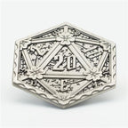 d2 | Metal d20 Coin | "Ancient Silver"