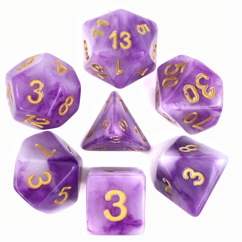 Polyhedral Dice Set | Acrylic |  Purple "Arcane Jade" | Set of 7 (D0041)