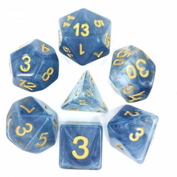 Polyhedral Dice Set | Acrylic | "Ocean Jade" Blue | Set of 7 (D0001)