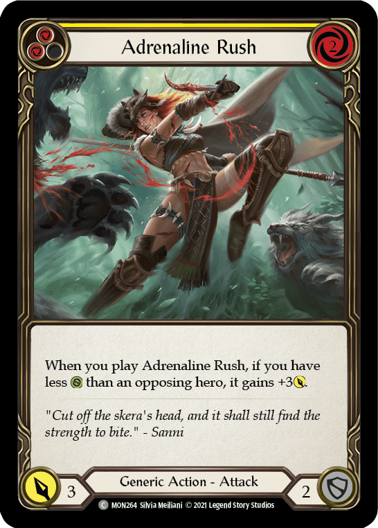 Adrenaline Rush (Yellow) [MON264-RF] (Monarch)  1st Edition Rainbow Foil