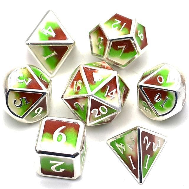 Metal Dice | "Earth Kingdom" Enamel | Set of 7