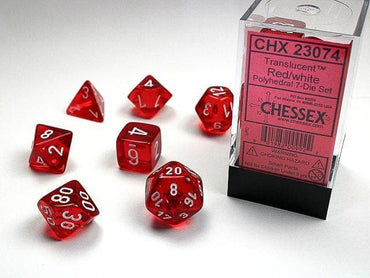 Chessex | Polyhedral Dice | Translucent | Red/White