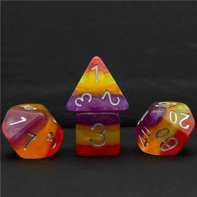 RPG Dice | "Sunset Glow" | Set of 7