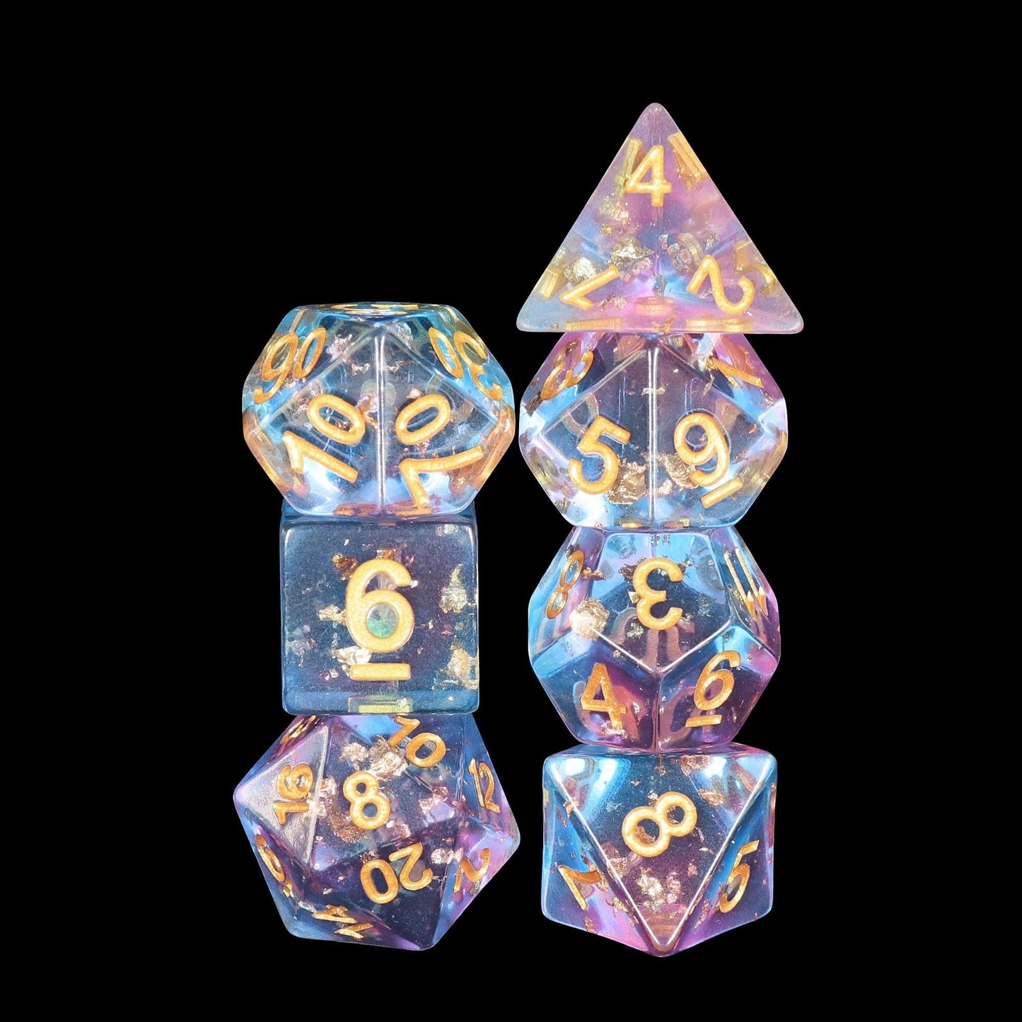 RPG Dice | "Scattered Stars" (Sharp Edged) | Set of 7