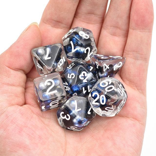 RPG Dice - Dark Matter "Suspended Molecule" - Set of 7
