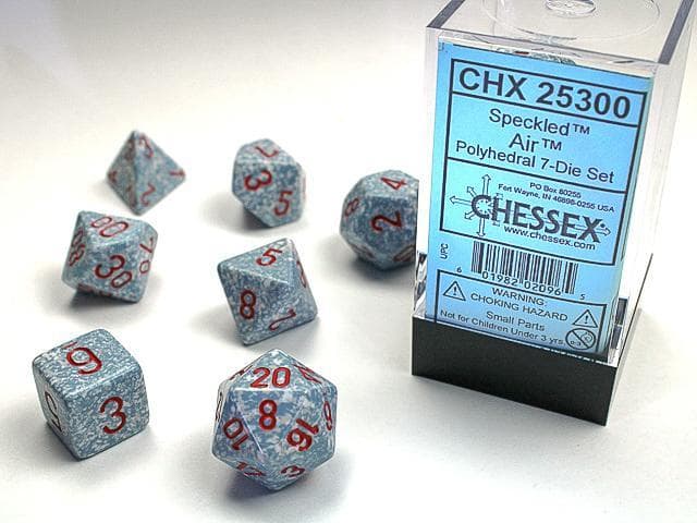 Chessex | Polyhedral Dice Set | Acrylic | Speckled Air/red (CHX 25300)