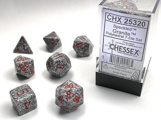 Chessex | Polyhedral Dice Set | Acrylic | Speckled Granite (CHX 25320)