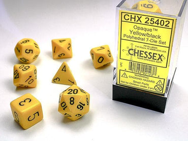 Chessex | Polyhedral Dice | Opaque | Yellow/Black