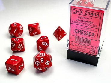 Chessex | Polyhedral Dice | Opaque | Red/White