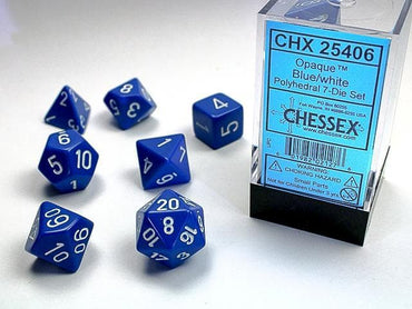 Chessex | Polyhedral Dice | Opaque | Blue/White