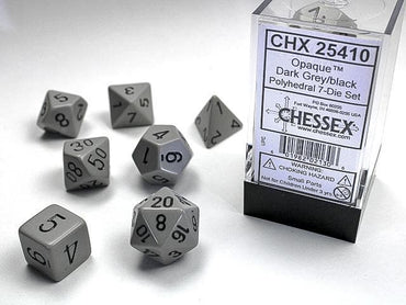Chessex | Polyhedral Dice | Opaque | Dark Grey/Black