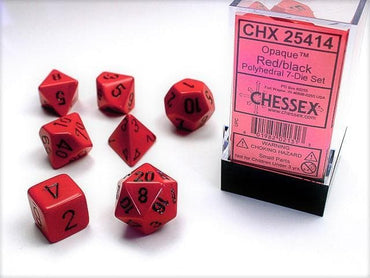 Chessex | Polyhedral Dice | Opaque | Red/Black